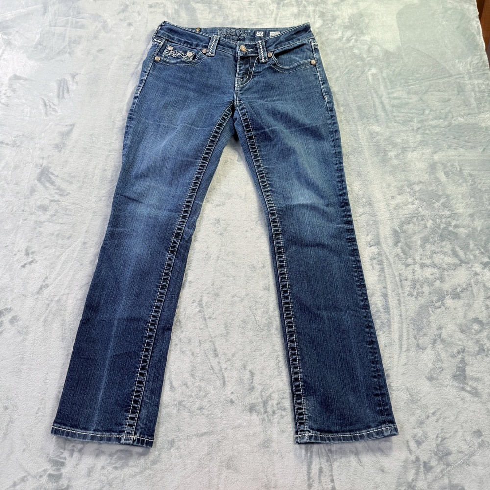 Miss Me Easy Straight Jeans Womens Measures 29x29 Tag26 Embellished JE1049ET3R